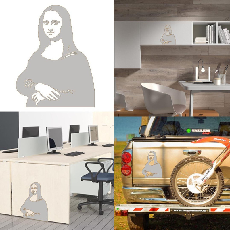 Pegatina Mona Lisa, vinilo adhesivo exterior e interior