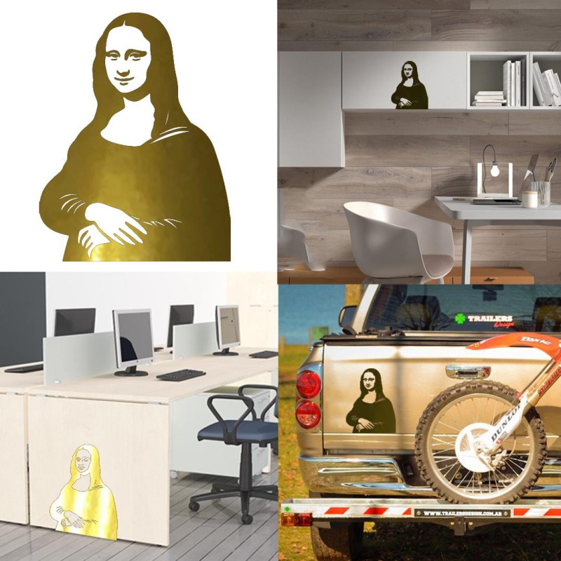 Pegatina Mona Lisa, vinilo adhesivo exterior e interior
