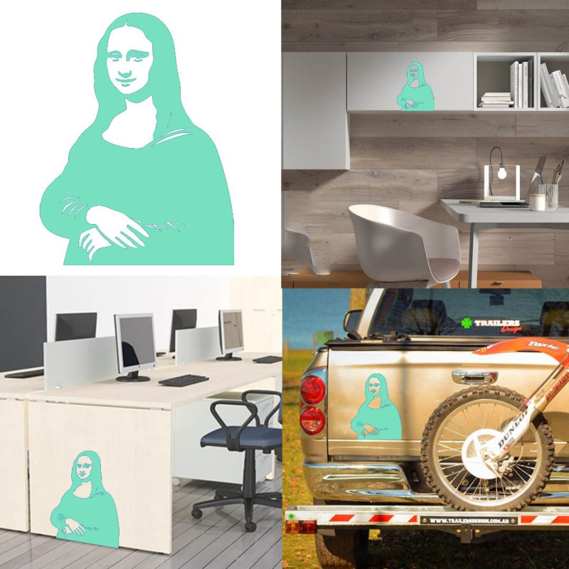 Pegatina Mona Lisa, vinilo adhesivo exterior e interior