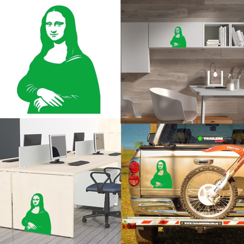 Pegatina Mona Lisa, vinilo adhesivo exterior e interior