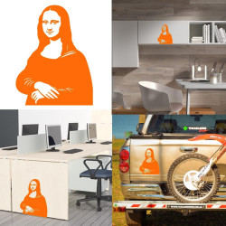 Pegatina Mona Lisa, vinilo adhesivo exterior e interior