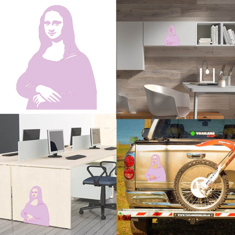 Pegatina Mona Lisa, vinilo adhesivo exterior e interior