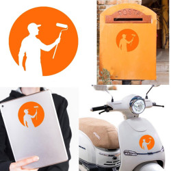 Pegatina de vinilo Pintor