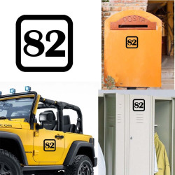 Pegatina de vinilo numero 82 version v1sq,