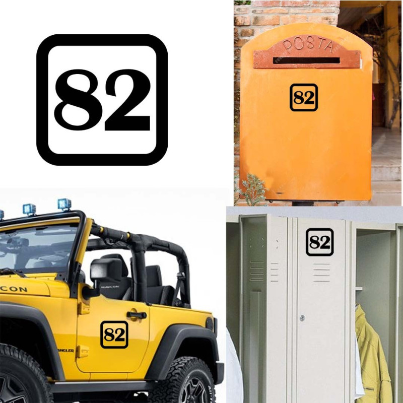 Pegatina de vinilo numero 82 version v1sq,