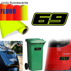 Pegatina de vinilo numero 69 versión Dream Fluorescente, 2 colores