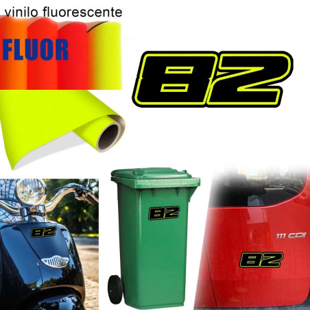 Pegatina de vinilo numero 82 versión Dream Fluorescente, 2 colores