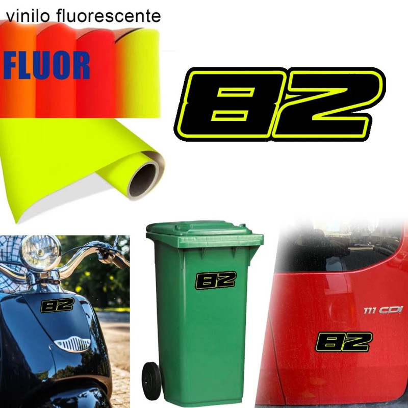 Pegatina de vinilo numero 82 versión Dream Fluorescente, 2 colores