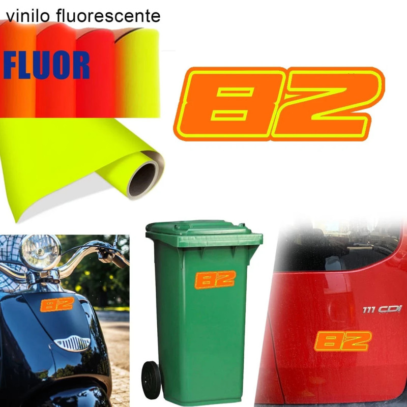 Pegatina de vinilo numero 82 versión Dream Fluorescente, 2 colores