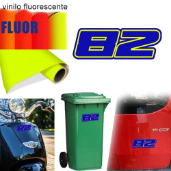 Pegatina de vinilo numero 82 versión Dream Fluorescente, 2 colores