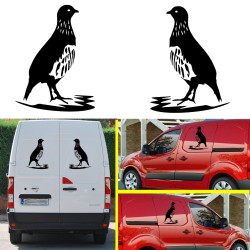 Dos Pegatinas de vinilo Perdiz version XS. (1 izquierda y 1 derecha)