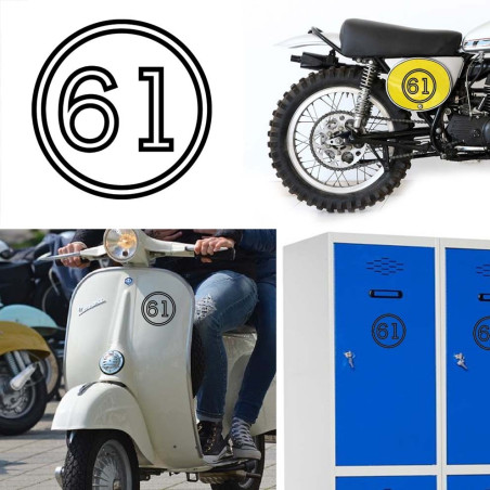 Pegatina de vinilo numero 61 versión vii,