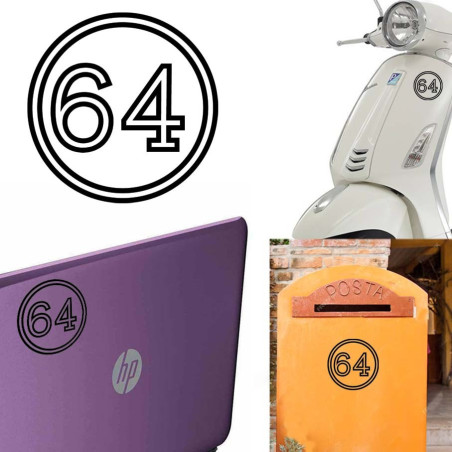 Pegatina de vinilo numero 64 versión vii,