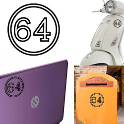 Pegatina de vinilo numero 64 versión vii,