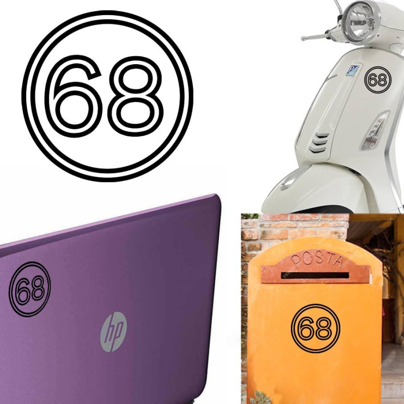 Pegatina de vinilo numero 68 versión vii,