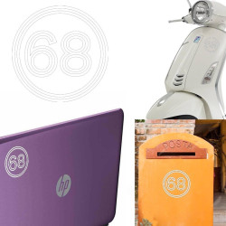 Pegatina de vinilo numero 68 versión vii,