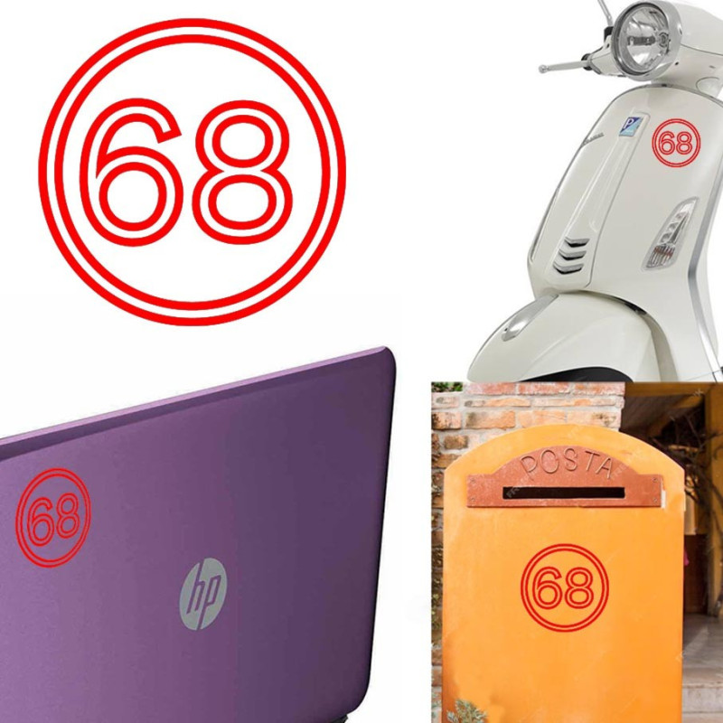 Pegatina de vinilo numero 68 versión vii,