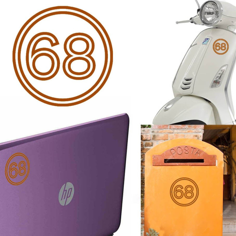 Pegatina de vinilo numero 68 versión vii,