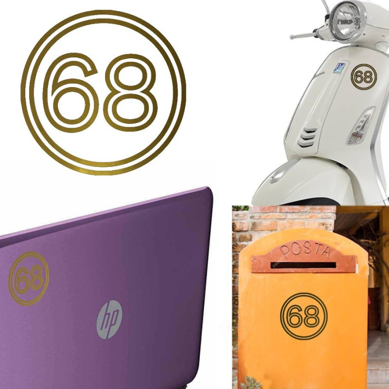 Pegatina de vinilo numero 68 versión vii,