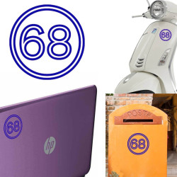 Pegatina de vinilo numero 68 versión vii,