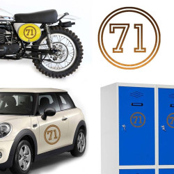 Pegatina de vinilo numero 71 versión vii,