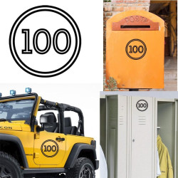 Pegatina de vinilo numero 100 versión vii,