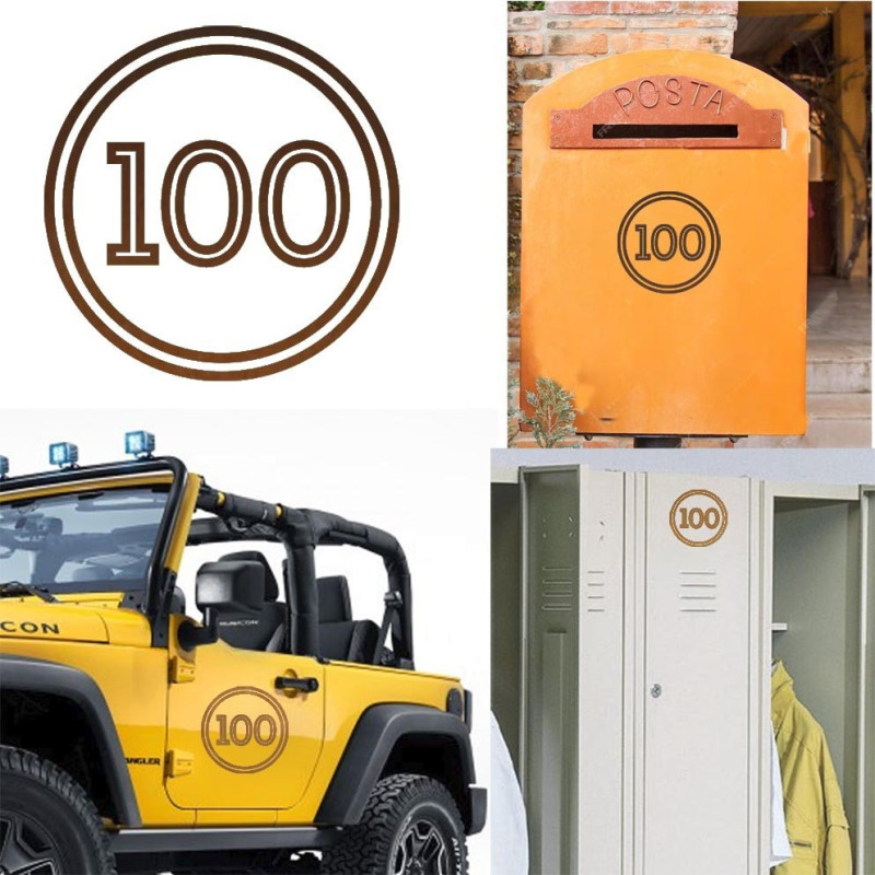 Pegatina de vinilo numero 100 versión vii,