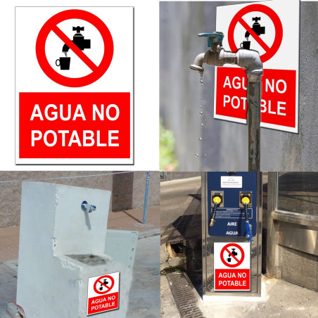 Cartel Agua No Potable (glasspack 1 mm)