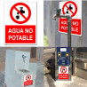 Cartel Agua No Potable (glasspack 1 mm)