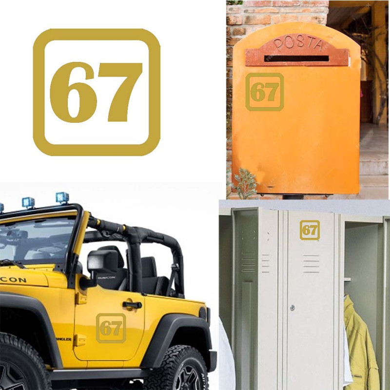 Pegatina de vinilo numero 67 version v1sq,