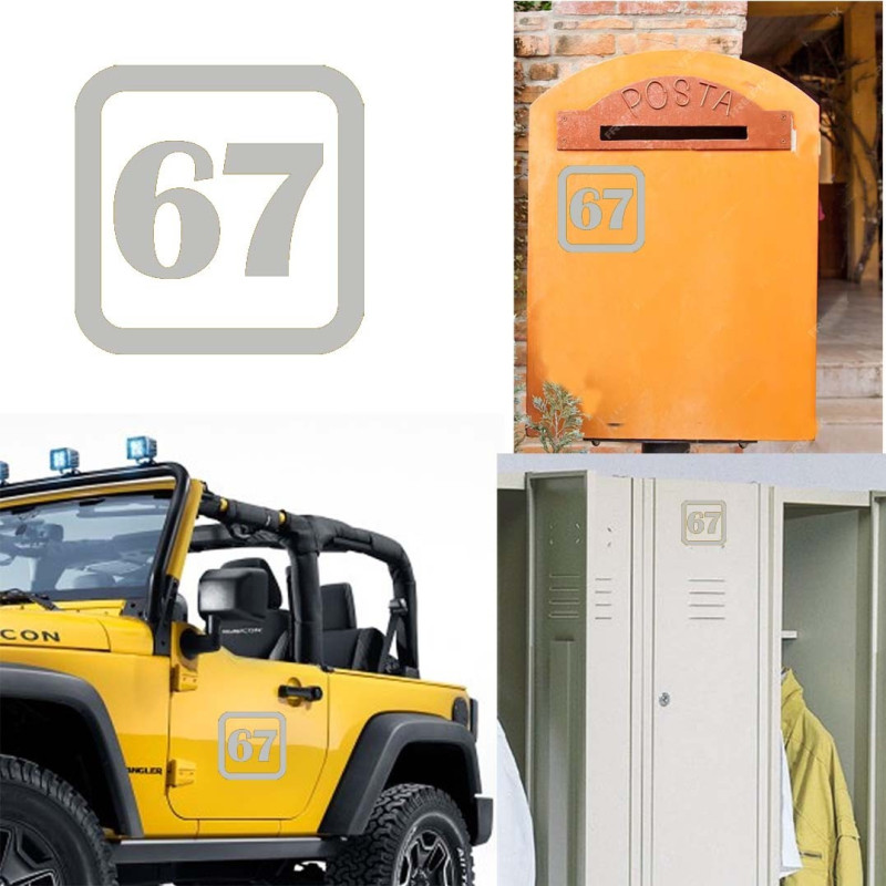 Pegatina de vinilo numero 67 version v1sq,