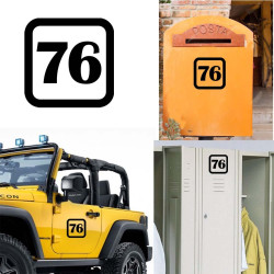 Pegatina de vinilo numero 76 version v1sq,