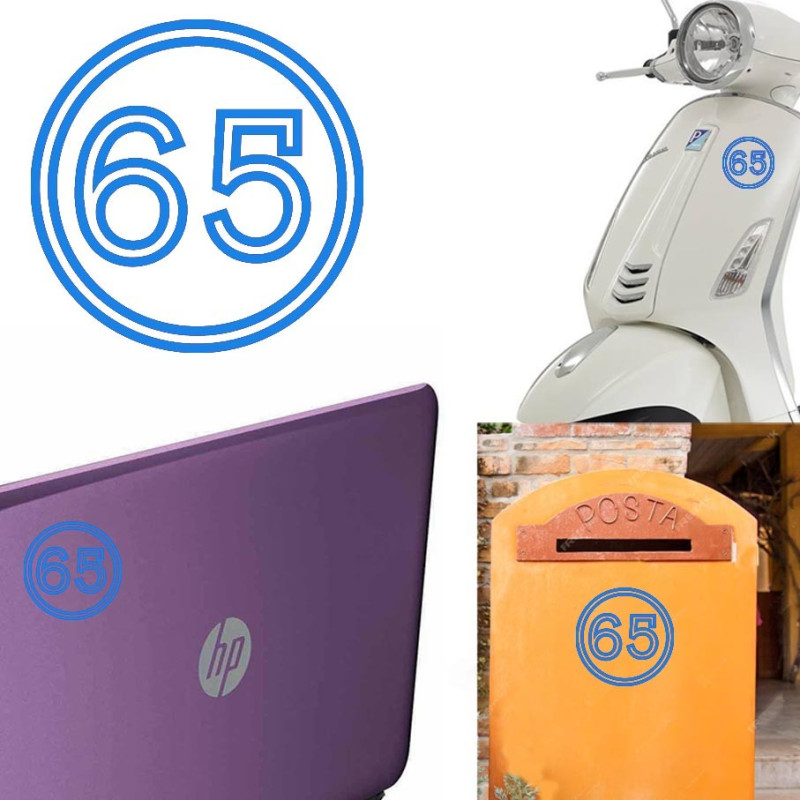 Pegatina de vinilo numero 65 versión vii,