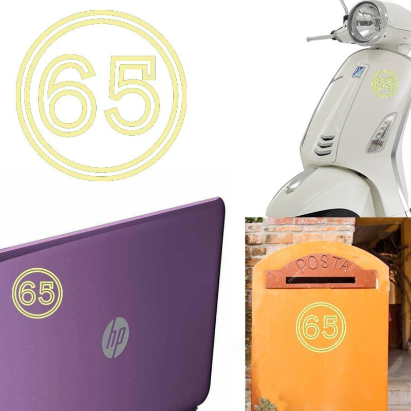 Pegatina de vinilo numero 65 versión vii,