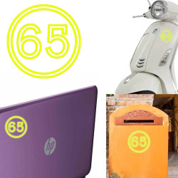 Pegatina de vinilo numero 65 versión vii,