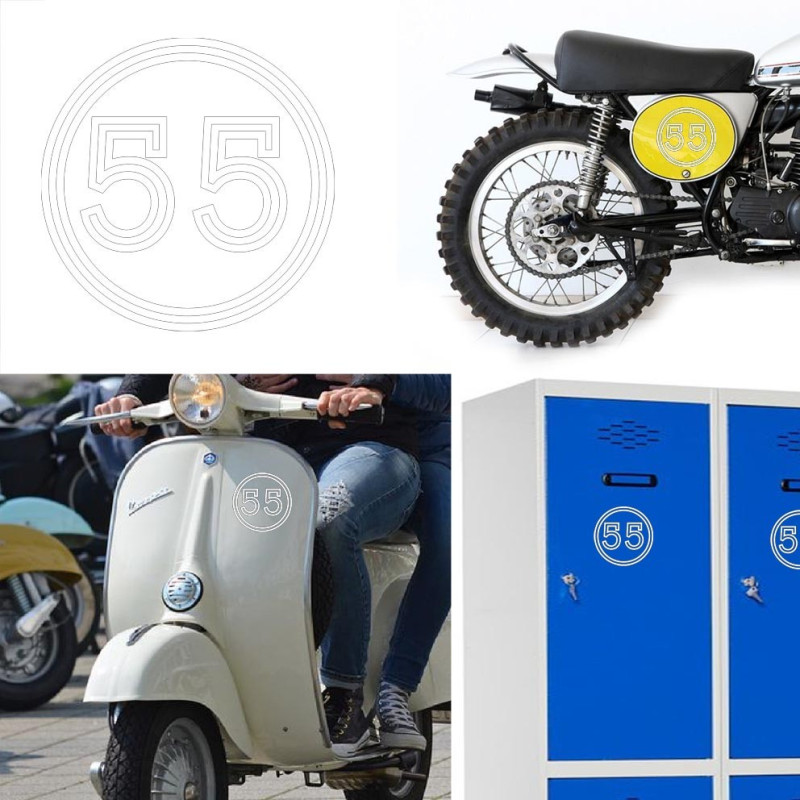 Pegatina de vinilo numero 55 versión vii,