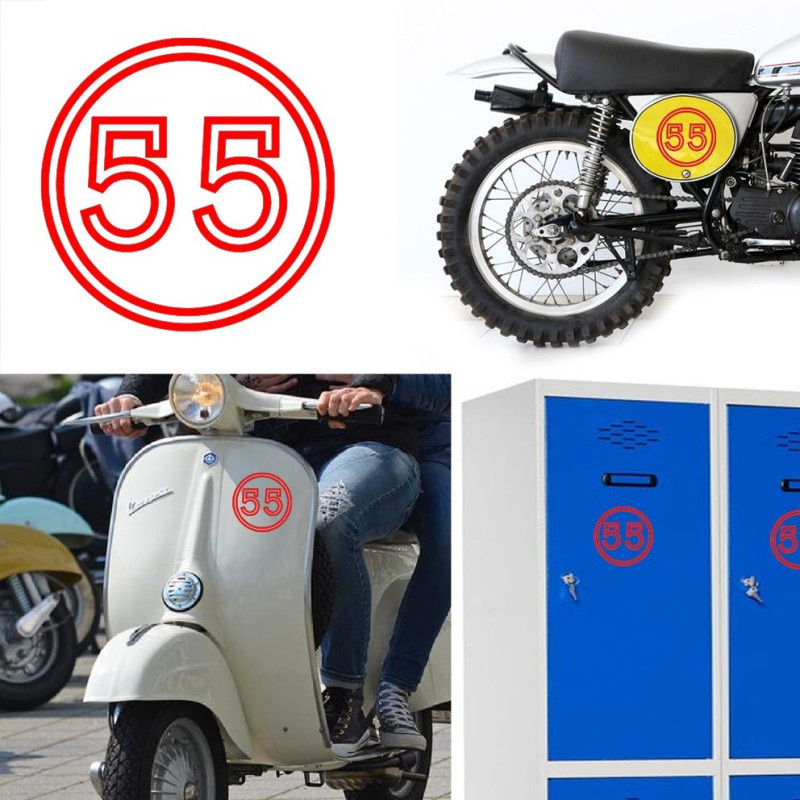 Pegatina de vinilo numero 55 versión vii,