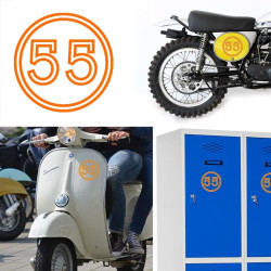 Pegatina de vinilo numero 55 versión vii,