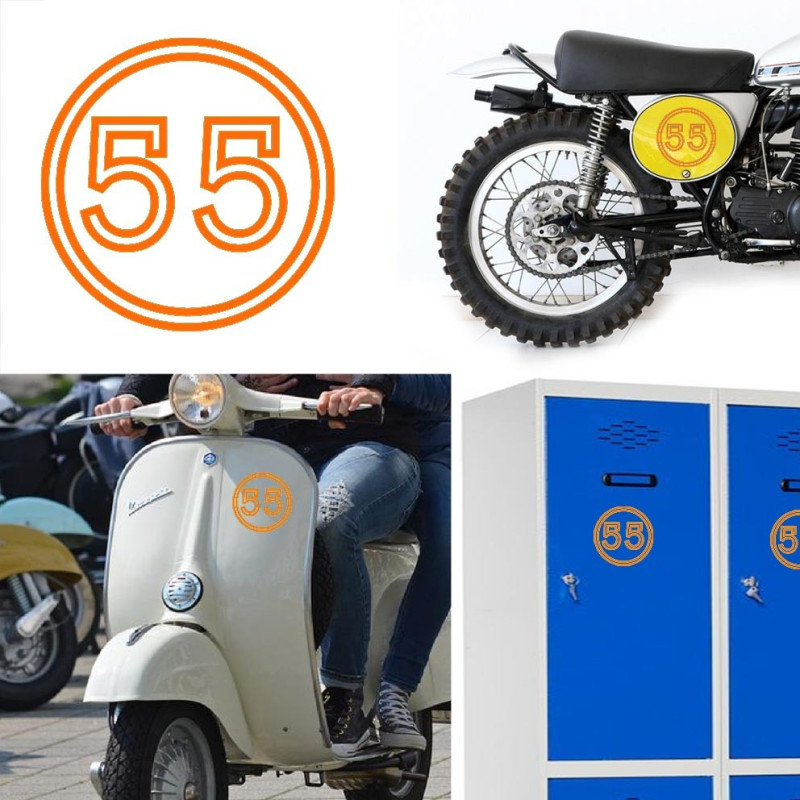 Pegatina de vinilo numero 55 versión vii,