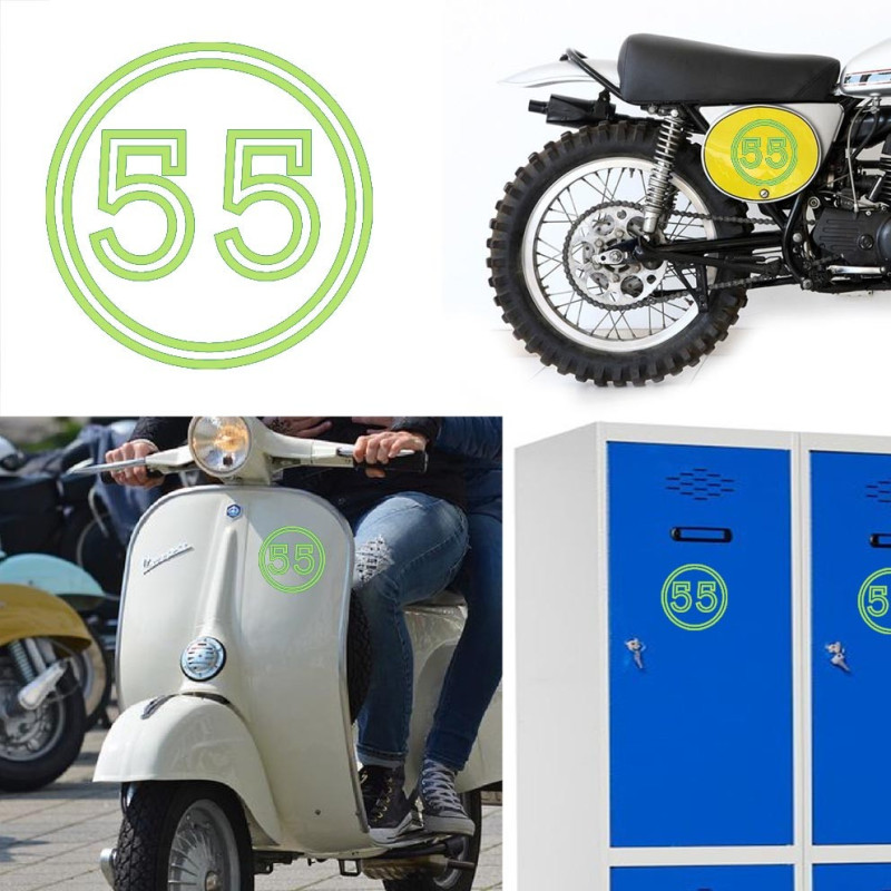 Pegatina de vinilo numero 55 versión vii,