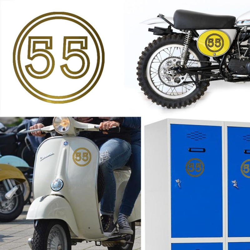 Pegatina de vinilo numero 55 versión vii,