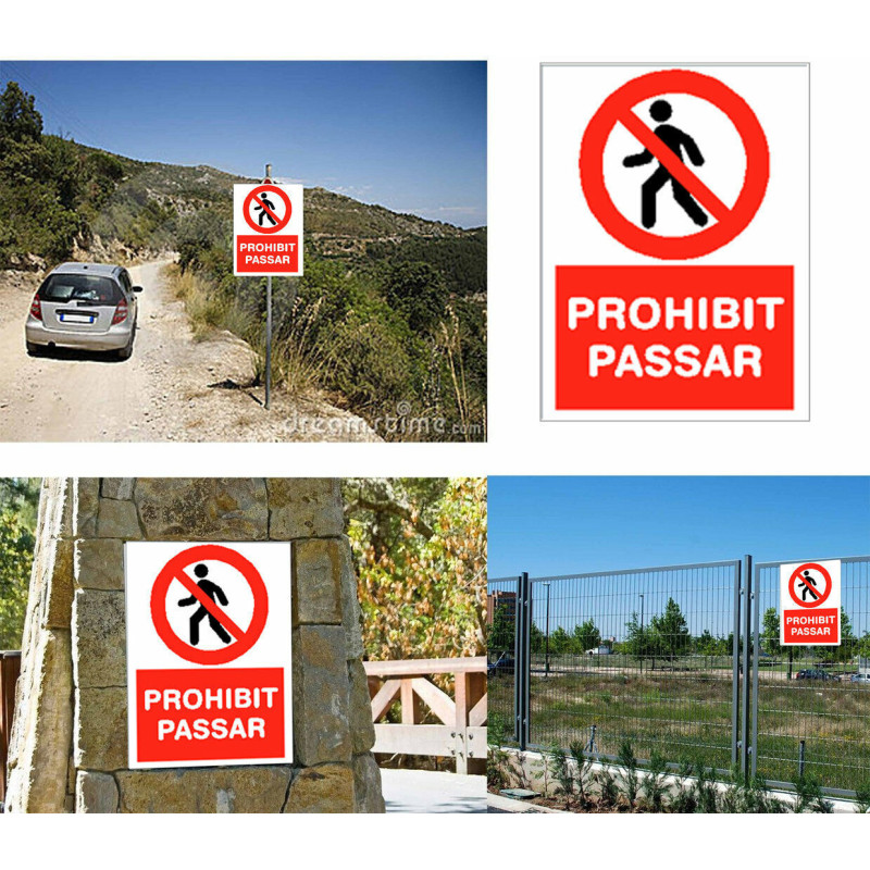 Cartel Prohibit Passar, vinilo sobre glasspack