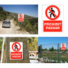 Cartel Prohibit Passar, vinilo sobre glasspack