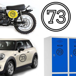 Pegatina de vinilo numero 73 versión vii,