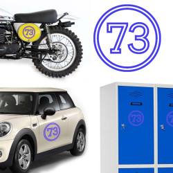 Pegatina de vinilo numero 73 versión vii,