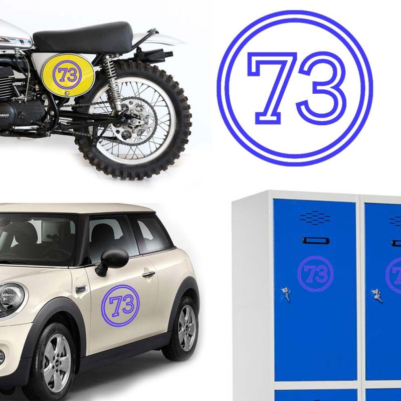 Pegatina de vinilo numero 73 versión vii,