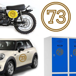 Pegatina de vinilo numero 73 versión vii,