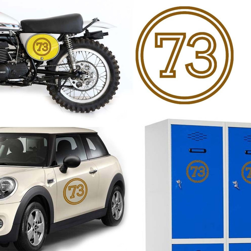 Pegatina de vinilo numero 73 versión vii,