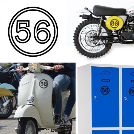 Pegatina de vinilo numero 56 versión vii,