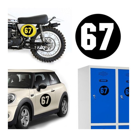 Numero 67 via, pegatina de vinilo